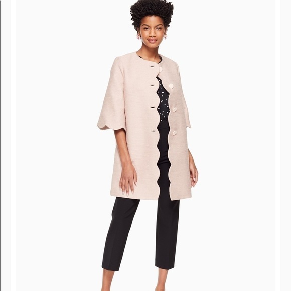 kate spade Scalloped Tweed Coat - Picture 1 of 8